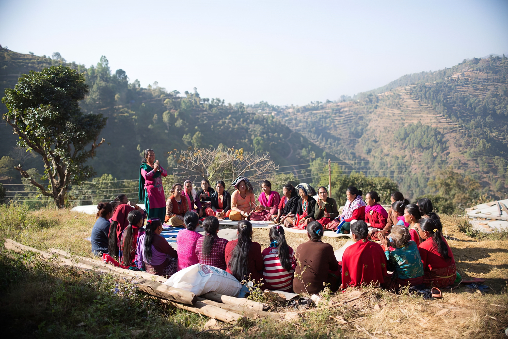 Entrepreneurial training with a women's self-help group in Nepal.