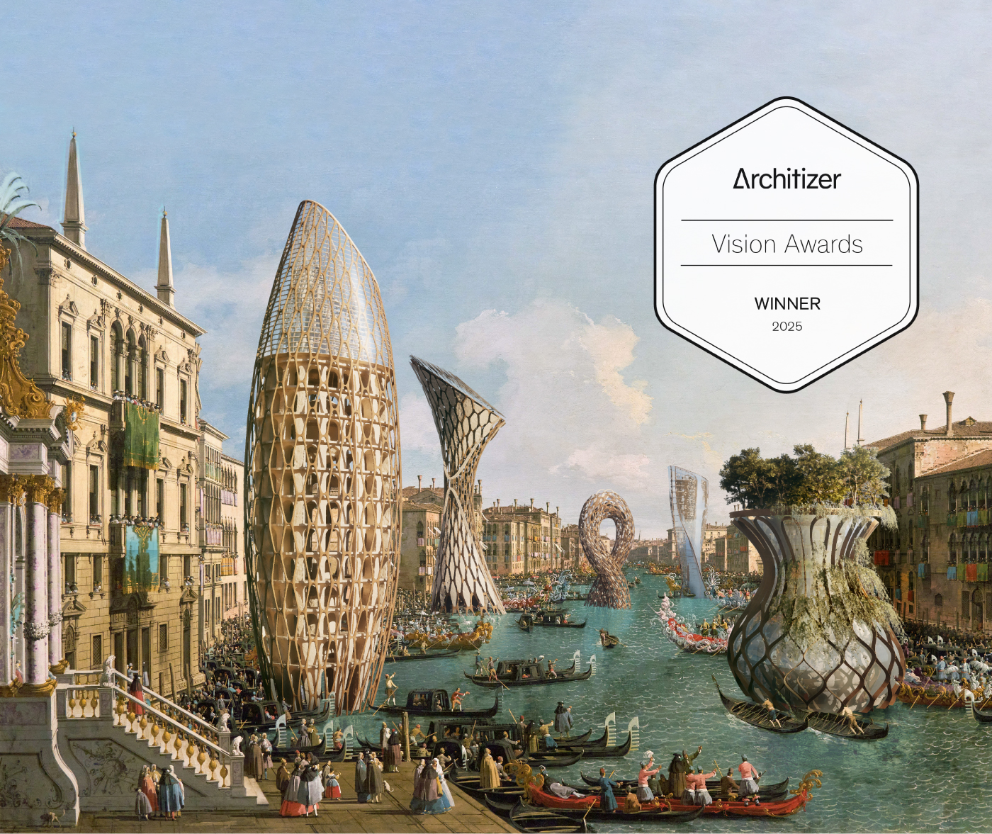 Symplasma render with Architizer Vision Awards badge.