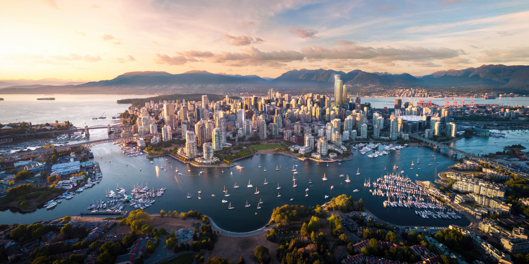 Render of Georgia & Abbott from False Creek.